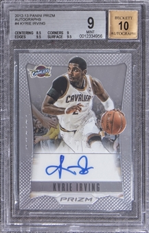 2012-13 Panini Prizm Autographs Kyrie Irving Signed Rookie Card - BGS MINT 9/BGS 10